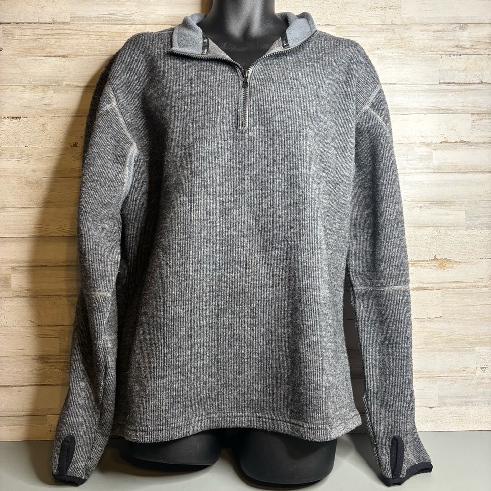 Kuhl Men's Thermo Kore Gray Fleece 1/4 Zip Pullover Sweater Jacket Size X Large